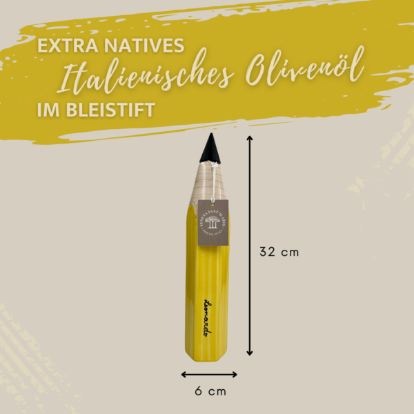 Extra natives Olivenöl im gelben Bleistift – Bild 2